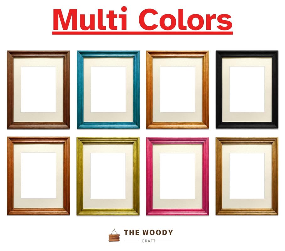 Image of Photo Frame 15x15 Inch | Photo Frames Online | Big Photo Frame | Orange Wooden Frame For Wall | Bright Addition To Wall Decoration (15x15 Inch, Orange)