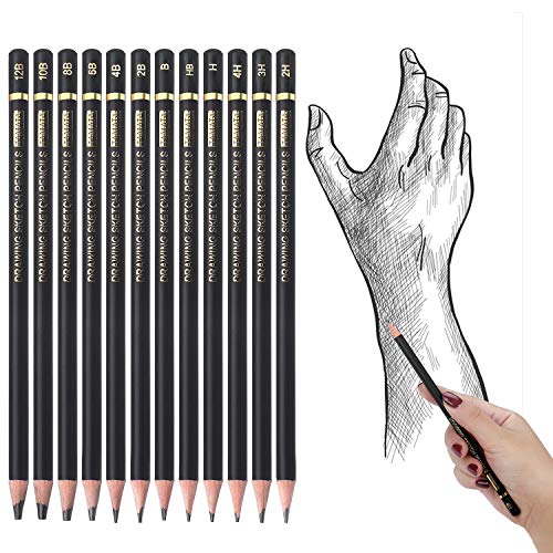 Rvogjp Tamata Professional Drawing Sketching Pencil Set - 12 Pieces Art Drawing Graphite Pencils(12B - 4H), Ideal For Drawing Art, Sketching, Shading, For Beginners & Pro Artists #TOP3