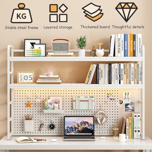 Étagère Bureau 3 Niveaux Noyer 70cm, Ahtadums