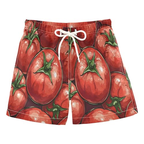 Teen Swim Trunks Tomato Pattern Print Boys Bathing Suits Size 10-12 Swimsuit Shorts Swimwear Youth,XL