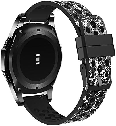 honecumi Soft Silicone Watch Bands Compatible Gear S3 Frontier 22mm Wrist Band Sports Strap-Samsung Gear s3 Classic/Galaxy Watch 46mm/Gear 2 r380/Pebble Time/Replacement Band Accessory for Men Women