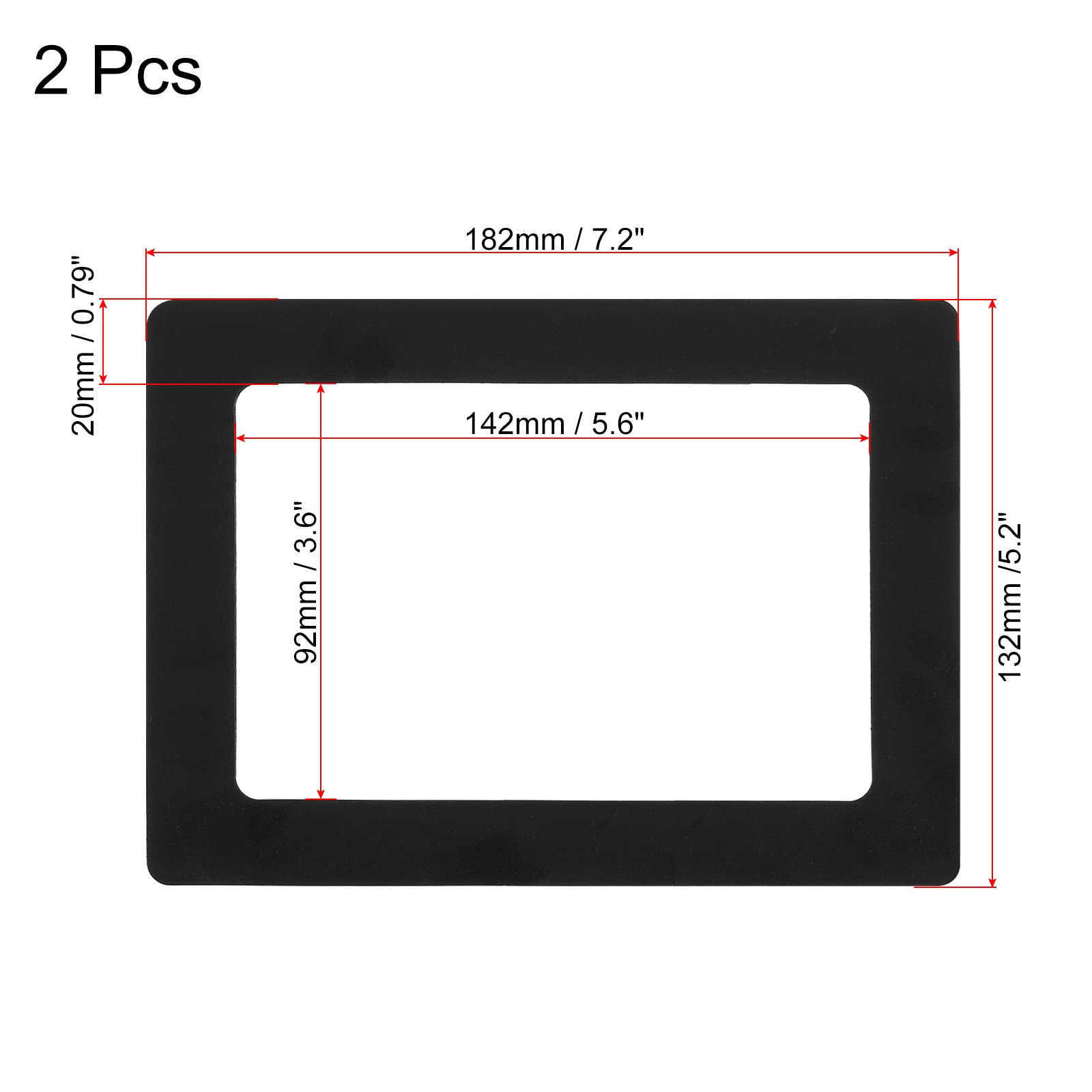 PATIKIL Cornice Magnetica Per Foto 5x7 - 2 Pezzi In PVC Trasparente Con Supporto Per Frigorifero E Parete - Nero - 2
