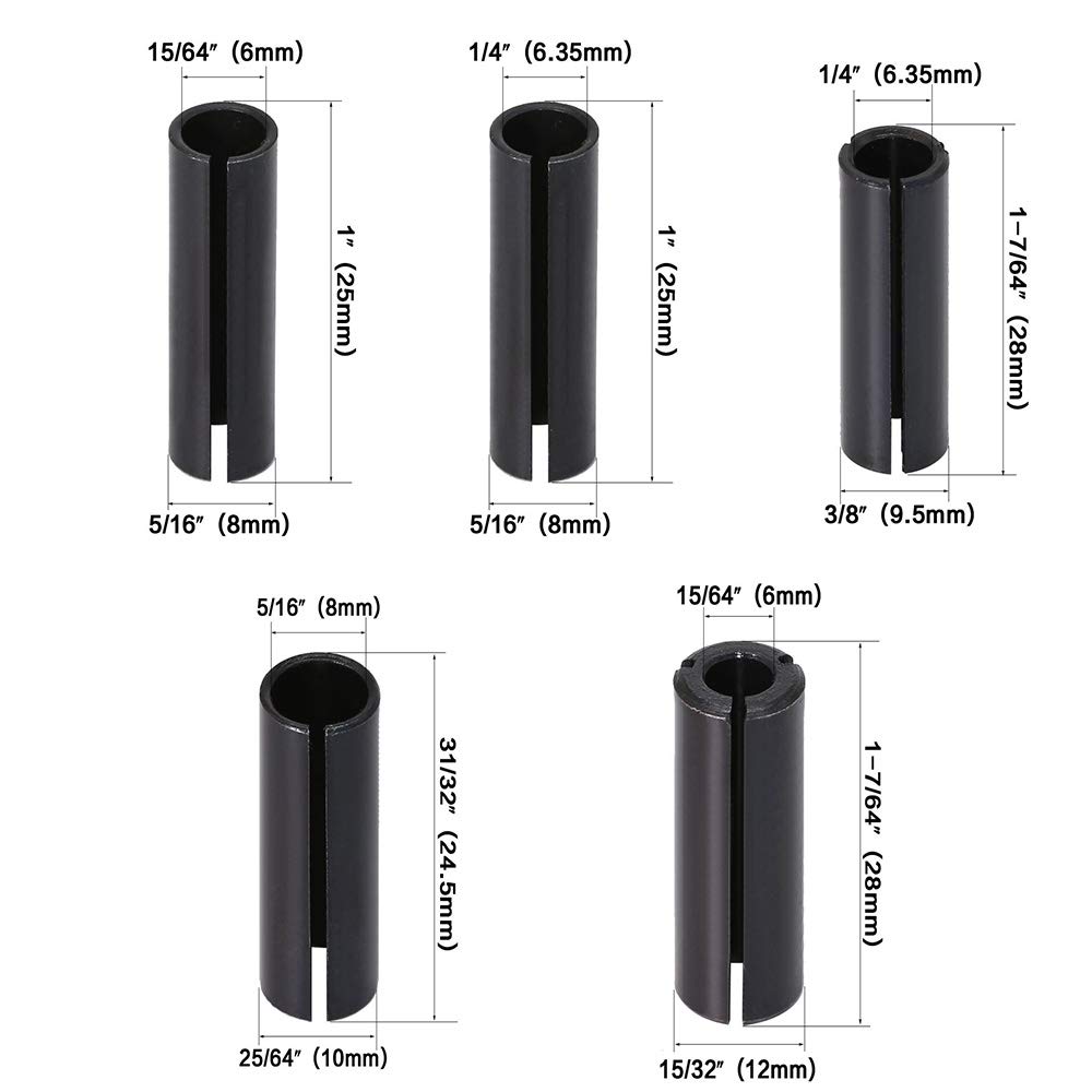 9Pcs CNC Incisione Bit Router Adattatore Convertitore Utensile Adattatore fresa verticale per legno router fresatrice