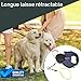 AVOID Doppelte Hundeleine Große Hunde 3M - Reflektierende Leine Hund, 360° Drehfunktion Mit Taschenlampe Und Taschenspender, Hundeleine 3M, Automatische Einziehbare Rollleinen