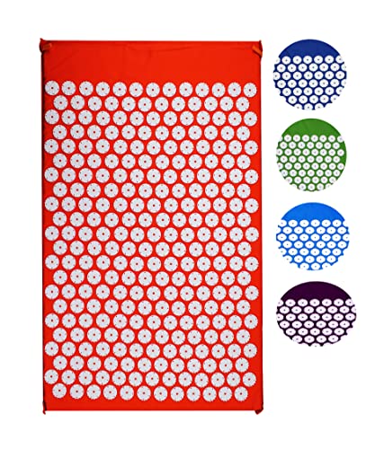Esterilla de acupresión para masaje, estera de uñas mate de acupuntura 68 x 42 cm (naranja): relajación, alivio del dolor y recuperación pura para cuerpo y mente