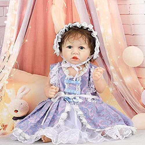 MWKL 58cm Reborn Puppe Lebensechte Realistische Badebar Niedliche Vollsilikon Körper Wiedergeburtspuppe 22 Zoll Reborn… – Bild 4