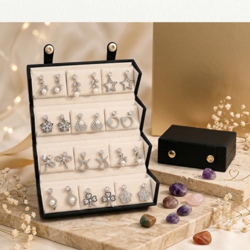 Image of 12 Pairs Set Earrings for Women Girls with Stylish Organizer Box | Valentine Birthday Rakshabandhan Gifts for Girls Girlfriend Wife Sister
