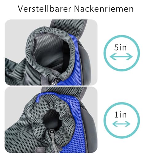 XGOPTS Hundetragetasche Verstellbar Tragetasche Hund bis 5 kg Atmungsaktiv Tragetuch Hund Outdoor Hundetasche für Kleine Hunde Katzen Schwarz