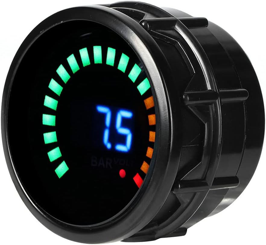 2in Vacuum Gauge Meter LED Scale Digital Display Automotive Digital Vacuum Gauge 12V Universal Auto Car Vacuum Gauge Meter Kit Car Vacuum Gauge Set Automotive Vacuum Meter