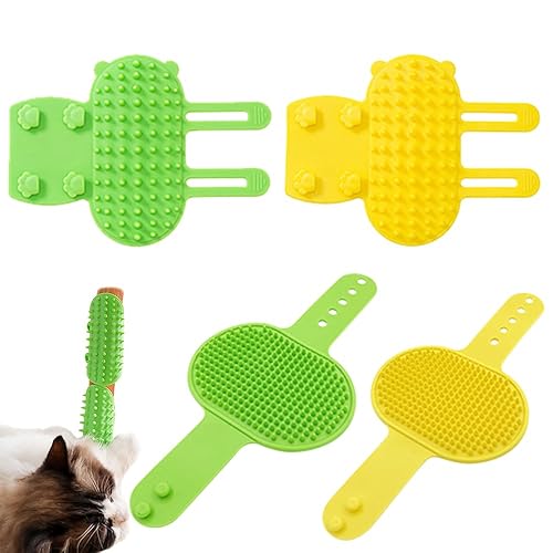4 PCS Cat Self Groomer, Silicone Cat Brush Combs, Soft
