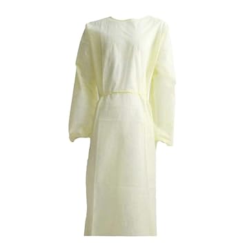 Zhangxi Disposable Isolation Gown wi Elastic Cuff Protective Suit Non-Woven Resistant for Tattoo Eyebrow Artist