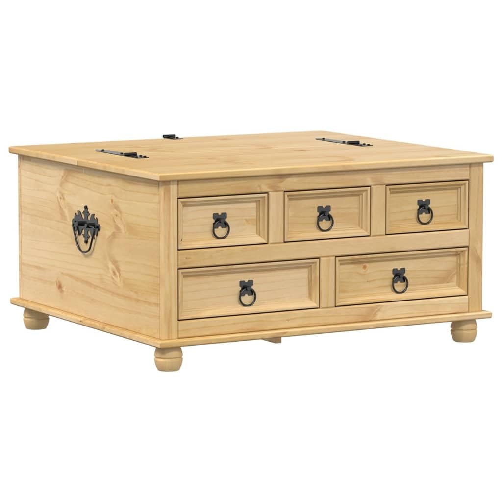 Baúl Corona 90 x 78 x 45 cm, madera maciza de pino, caja de madera