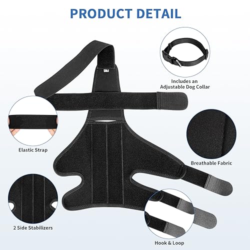 Image of Dog Knee Brace for Torn Acl Hind Leg, Adjustable Dog Back Leg Acl Knee Brace for Cross Ligament Arthritis Relief Joint Stability Injury Recovery