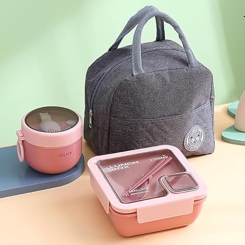 Ulrikco 1100ML Bento Box Set with Insulated Bag Cover