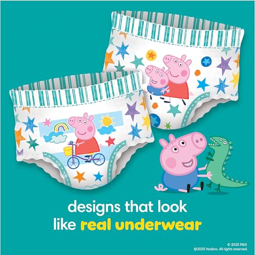 Pampers Training Pants - Easy Ups Girls & Boys - Size 3T-4T, 124 Count, Peppa Pig Potty Underwear (Packaging May Vary) image 7