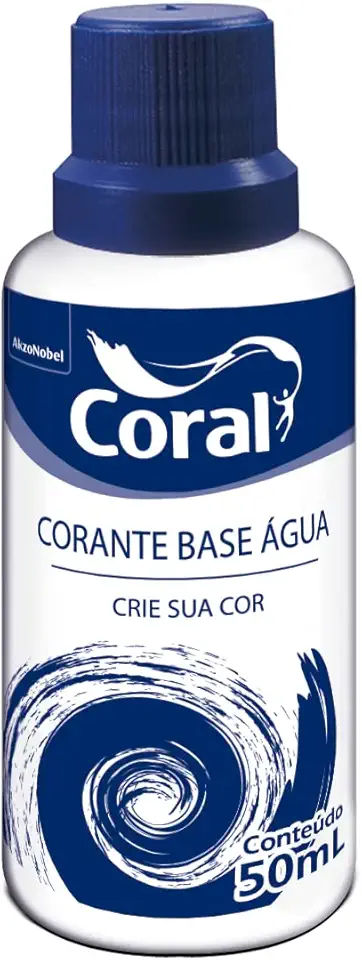 CORANTE BASE ÁGUA PRETO 50ML - CORAL