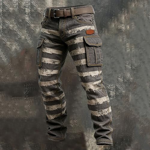 Pantalon cargo homme coupe ample décontracté en toile légère d'été style rétro - 2