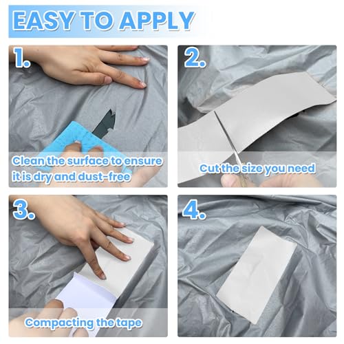 Image of Tikfoam Waterproof Repair Tape for Awning, Tent, Tarp, RV Underbelly, Sail, Boat Cover, Duct Outdoor Repair Patch, Heavy Duty, UVproof, Multipurpose, Clear