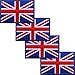Pack 4 Bandera de INGLATERRA PARCHE BORDADO AUTOADHESIVO, parches termoadhesivos para todo tipo de prendas y artículos textiles, fácil de planchar y colocar, fabricado en España