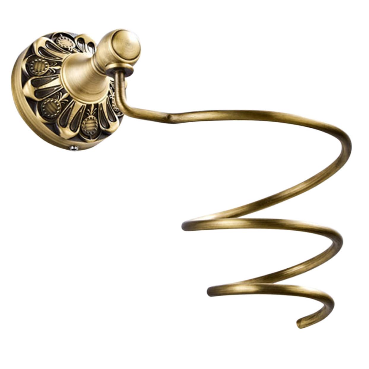 SHERCHPRY Soporte del de Cobre Espiral Secador de Pelo Diseño Montaje Orificio de 6mm Orden Cabello en Pared Adecuado para Baño