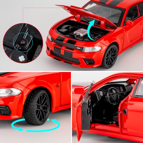 Modelo de auto Dodge Challenger SRT 1:32 con sonidos y luces miniatura 6