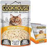 COOKHOUSE 100% Natural & Complete Luxury Wet Cat Food - Chicken Breast - Fillets in Jelly - 18 x 70g Pouches