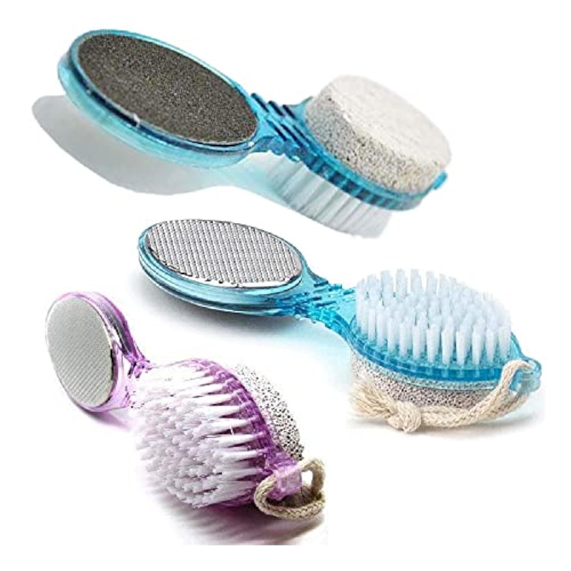 4 in 1 Foot Pedicure Brush Cleaner Tool, Pack of 3