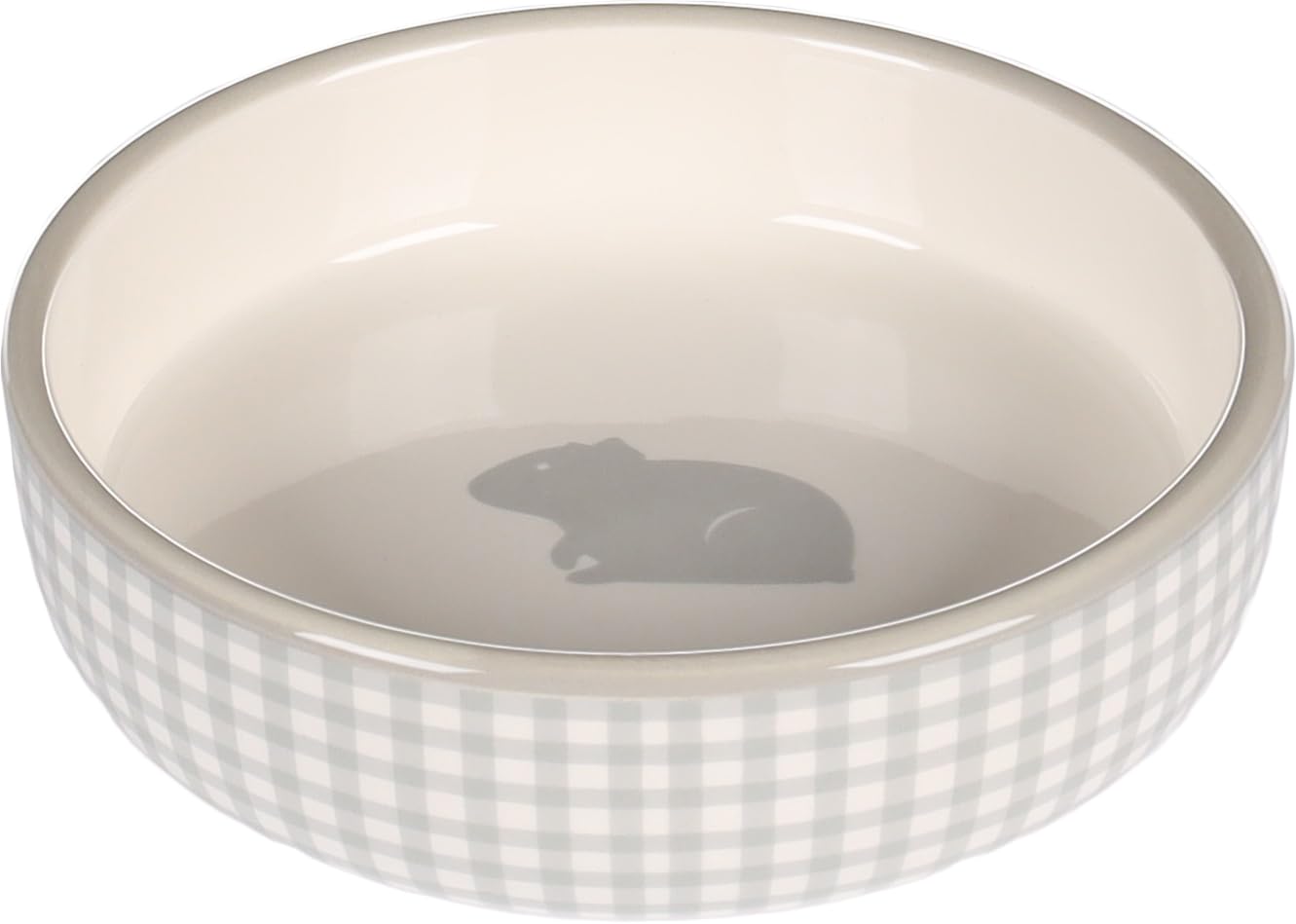 FEEDING BOWL GUINEA PIG MYLO CERAMIC GREY-WHITE ROUND 200ML 12x3,5CM