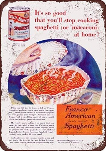 BDTS 1933 Franco-American Canned Spaghetti Vintage Look Reproduction Metal Tin Sign 8X12 inches