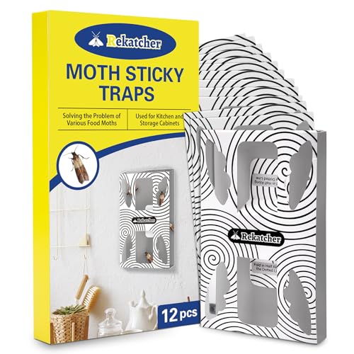 Rekatcher 12 Pezzi Antitarme Alimentari Antitarlo Cattura Insetti con Funzione di Privacy Protezione Efficace per Cucine Dispense E Supermercati