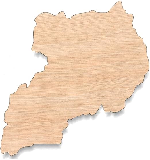 Unfinished Wood for Crafts Uganda Country Cutout Eastern