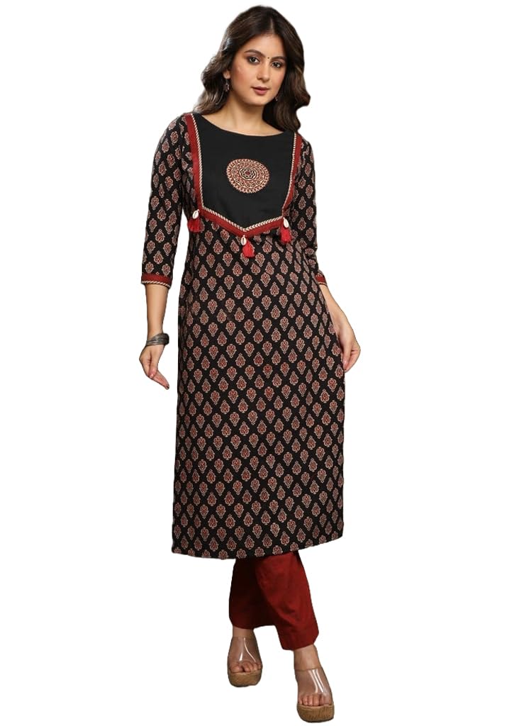 amthi Raghav Silk Pure Cotton Ajrakh Print Straight Kurti for Women-picture-28