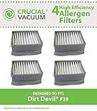 Crucial Vacuum Replacement for Dirt Devil F39 Filter Fits Gator Cordless Hand Vacuums, Compatible with Part # 2DT0880000 (4 Pack)