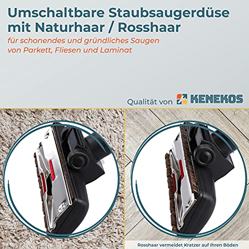 Miniatura 5 de Kenekos Boquilla Combinada Para Suelo Con 2 Ruedas, Adecuada Para Aspiradora De 35 32 Mm, Aeg, Siemens, Miele, Uvm, Chapa De Aluminio