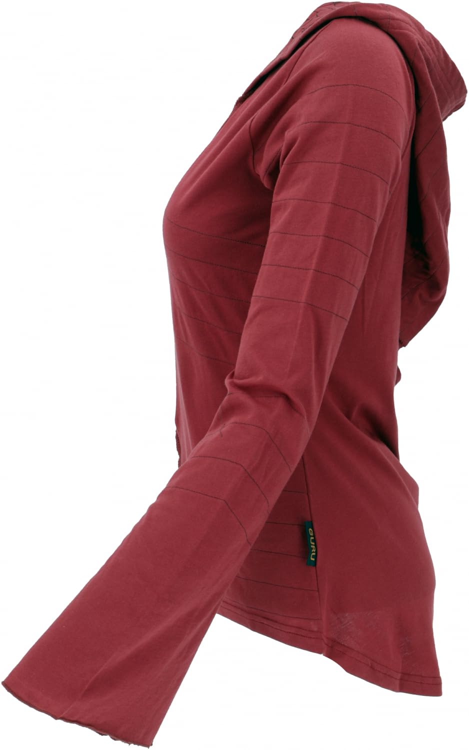 GURU SHOP Elfen Hoody, maglietta a maniche lunghe, Pixi, felpa con cappuccio Flower of Life, da donna, in cotone, maglione e maniche lunghe