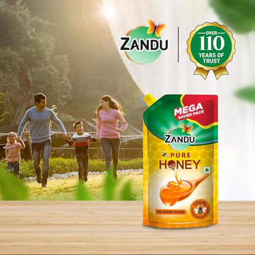 Image of Zandu Pure Honey 750gm Pouch Pack- Unbreakable, Easy to Pour, Travel Friendly,Guaranteed Purity, No Added Sugar, German Lab tested for Adulteration, 500+ Quality Tests