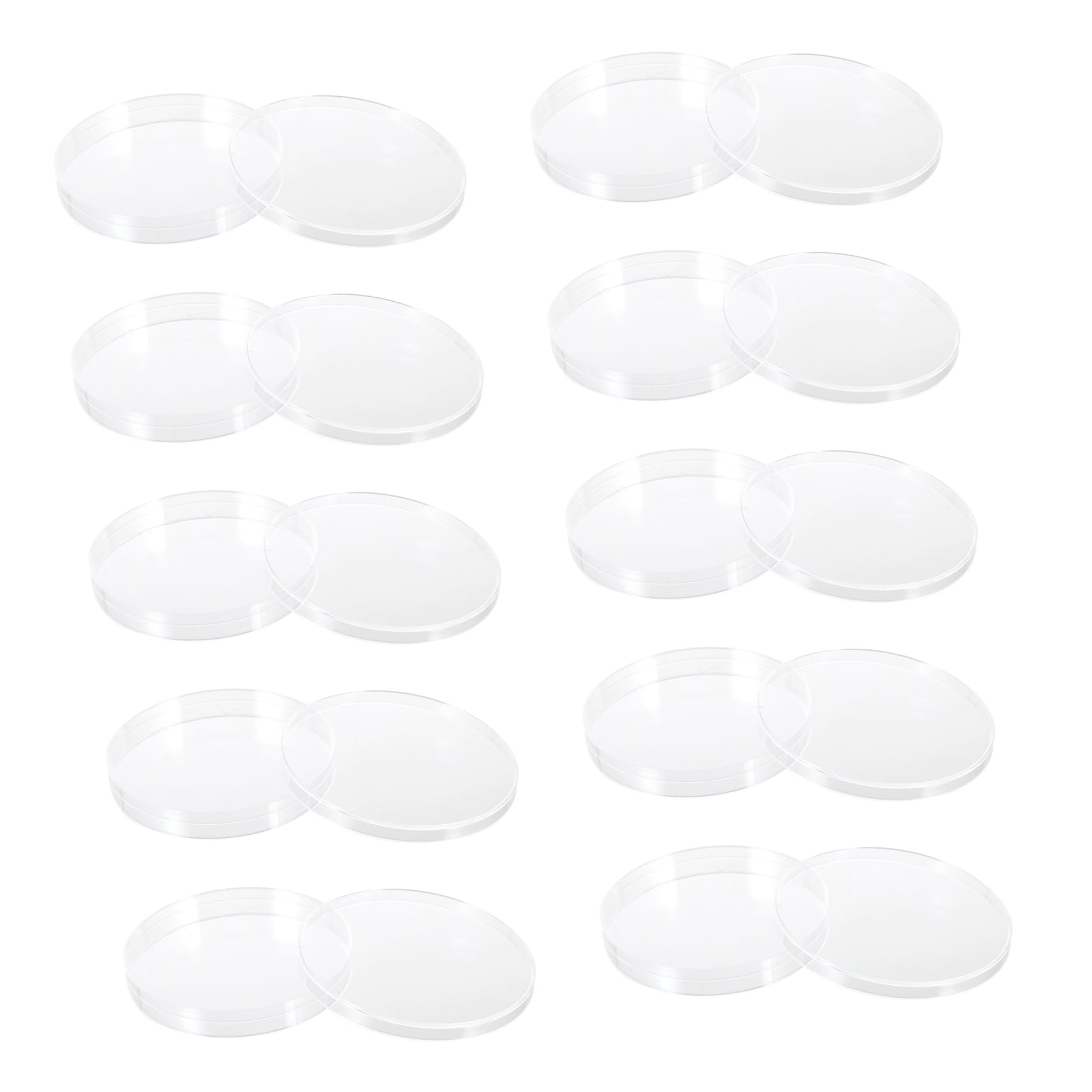 HOMOCONO 20pcs Petri Dish Environmental Friendly Dishes Terrarium Container Culture Plates Clear Container with Lid Round Container with Lid Laboratory Supplies Vials Transparent Plastic
