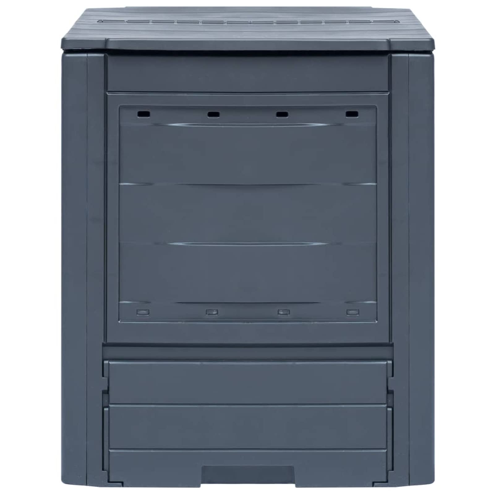 Compostador de jardín Gris 60x60x73 cm 260 L Contenedor De Abono para JardíN Humus Abono Compost Compostaje Orgánico