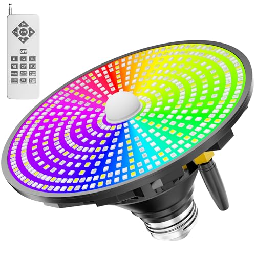 XMPTYN Smart Swimming Pool Light Bulb with Remote - RGBW LED for Inground & Above Ground Pools - 45W E26 Base, 12 Color Effects with Adjustable Speed/Brightness Control