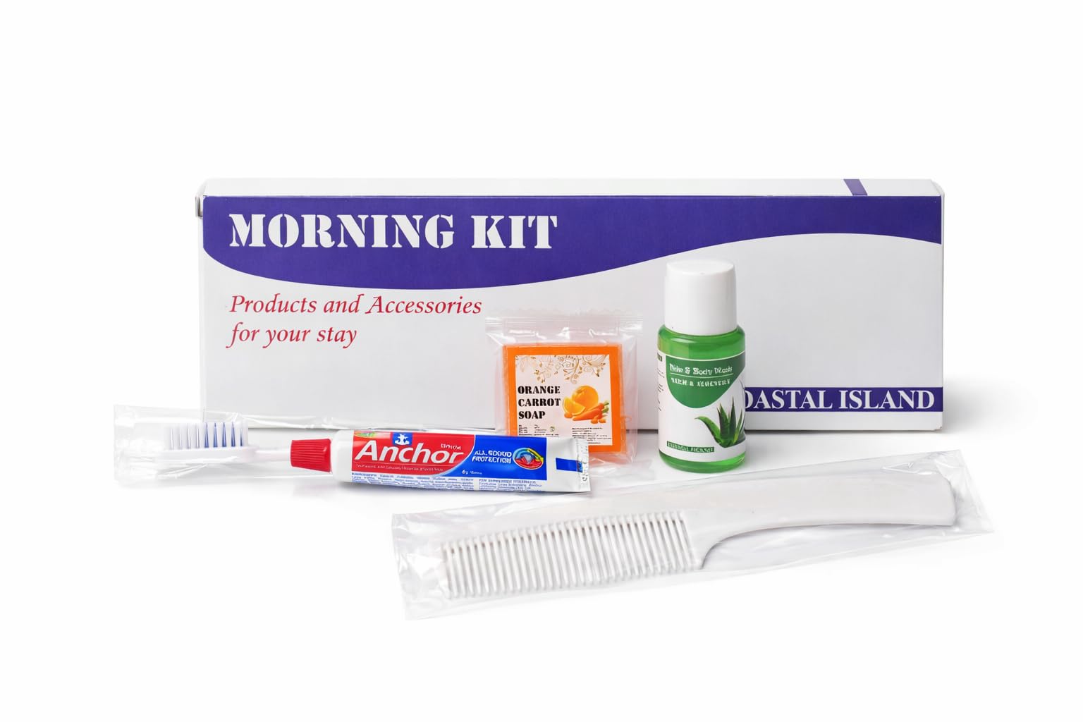 Sevenhills 50 Sets Morning Kit – Guest Toiletry Kit with Toothbrush, Toothpaste, Soap 15g, Hair & Body Wash 20ml, Comb – Hotel Guest Room Amenities, Wedding Return Gift, Travel Essentials for Airbnb, Hospitals, Resorts, Camps