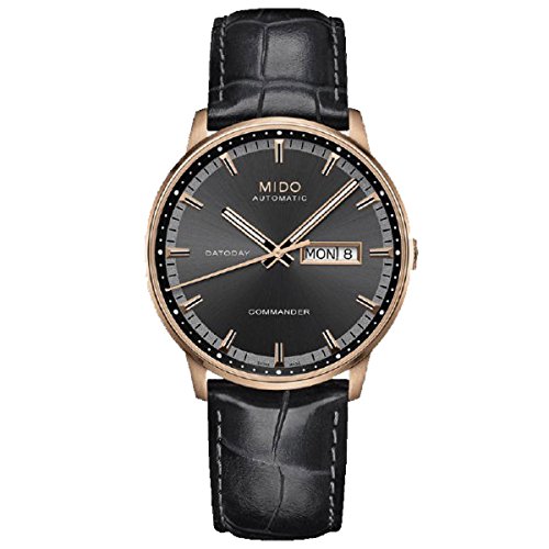MIDO Herren-Armbanduhr XL Commander Analog Automatik Leder M0164303606180