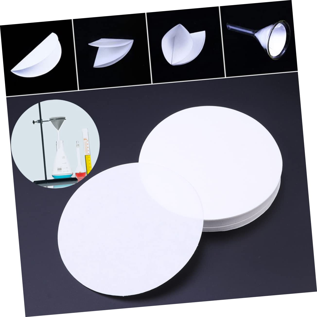 Cabilock Papel Filtro 15 Cm 3 Cajas Caudal Medio Para Análisis Cualitativo Laboratorio
