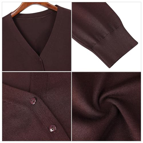 Leadingstar Women's 3/4 Sleeve Cardigan Lightweight Sweater Cardigan V-Neck Solid Color Soft Knit Sweater Tops4