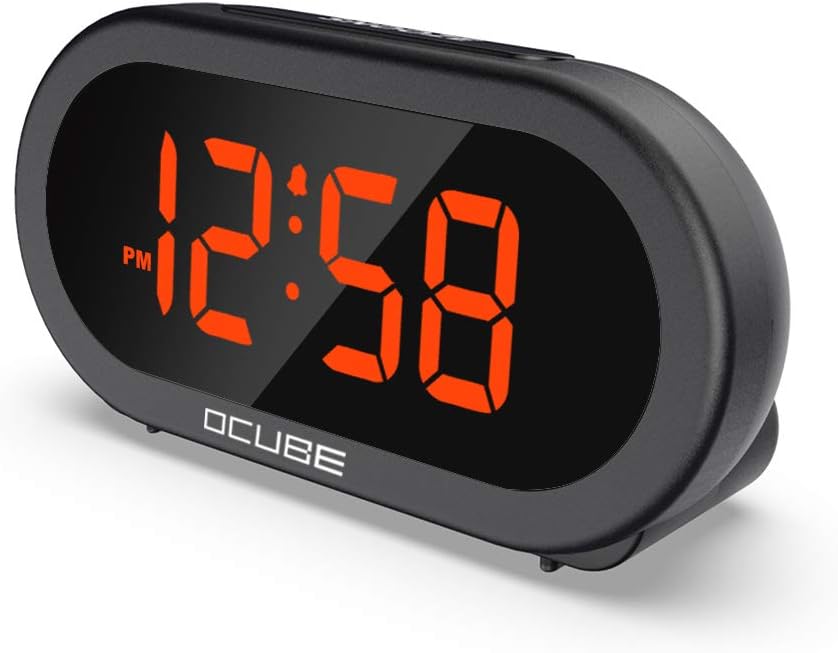 OCUBE Digital Alarm Clock, Bedside Clock with 5 Optional Alarm Sounds