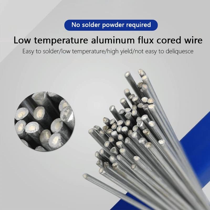 GatherTOOL Dia 1.6mm/2.0mm Low Temperature Simple Welding Rods Easy Melt Aluminium Flux Cored Welding Electrodes Wire for Aluminum Low Melt Solder (Size : 33CM 1.6mm 10pcs)