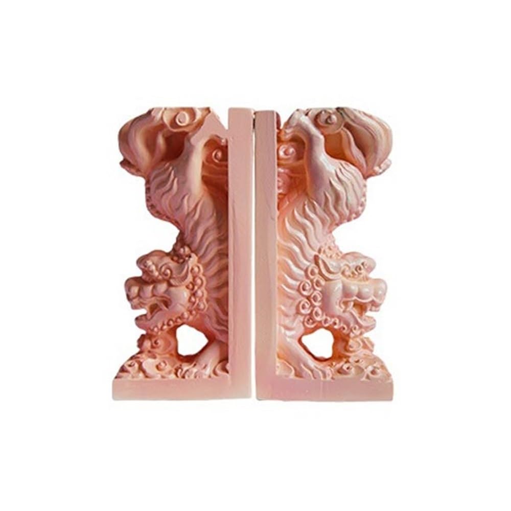 Book Organizer Bookends Chinese Pink Book End Decorative for Shelves Home Zen Desktop Ornament Bookshelf Accessories