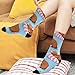 SLHKPNS Socks for Men Women Cute Buffalo Sleeping Pillow Novelty Funny Unisex Crazy Funky Dress Crew Socks for Men Dad Grandpa Holiday 1 Pair