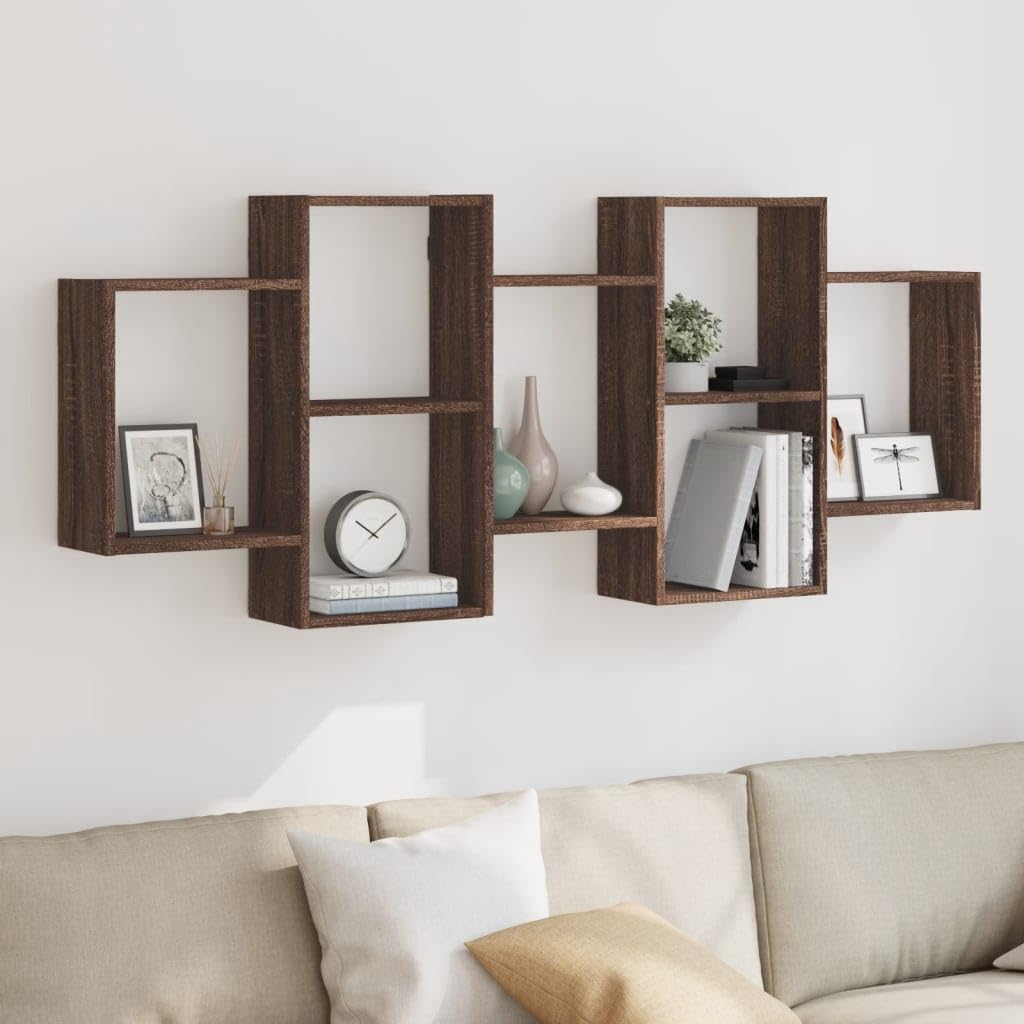 Étagère murale chêne brun 159x18x65 cm à grande capacité
