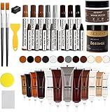 ✍Juego completo para reparación de madera + pulido de madera: este kit ayuda a restaurar todo tipo de daños en la madera como raspaduras, grietas, astillas, agujeros y decoloración en pisos de madera, puertas y muebles como gabinetes, sillas, camas, armarios, estanterías, escritorios o artesanías de madera, etc