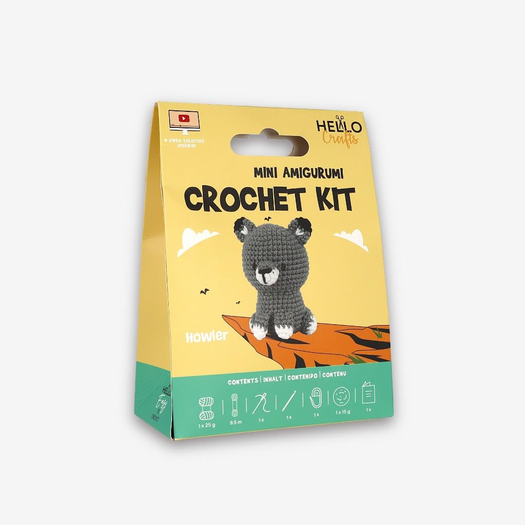 Knitty Critters - Mini Amigurumi - Howler Wolf | DIY Crochet Kit
